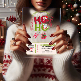 Funny HO HO HO Retro Christmas Party Friendsmas Acryleinladungen