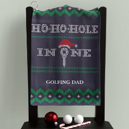 Funny Ho Ho Hole in One Blue und Green Golf Handtu Golfhandtuch