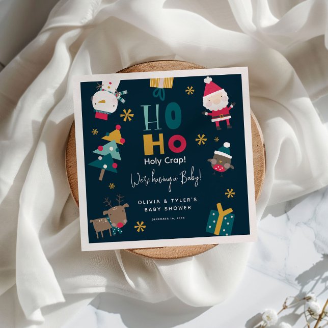 Funny 'Ho Ho Holy Crap' Weihnachtsdusche Serviette (Von Creator hochgeladen)