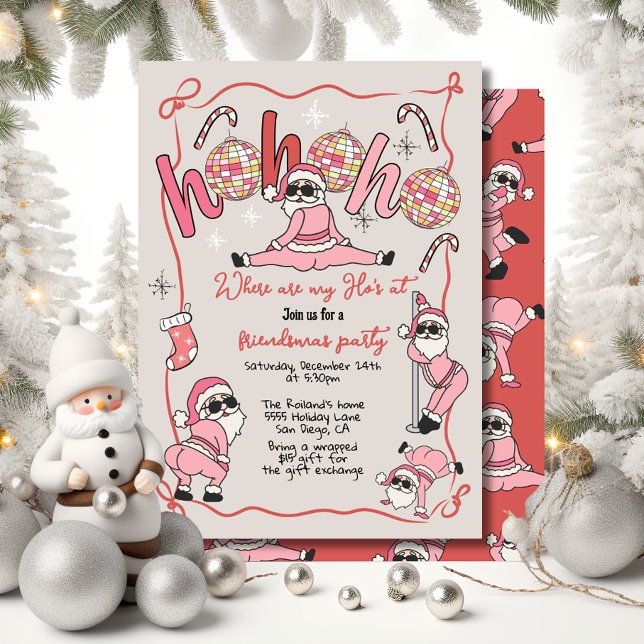 Funny Ho Ho Ho's Friendsmas Adult Weihnachts-Party Einladung (Von Creator hochgeladen)