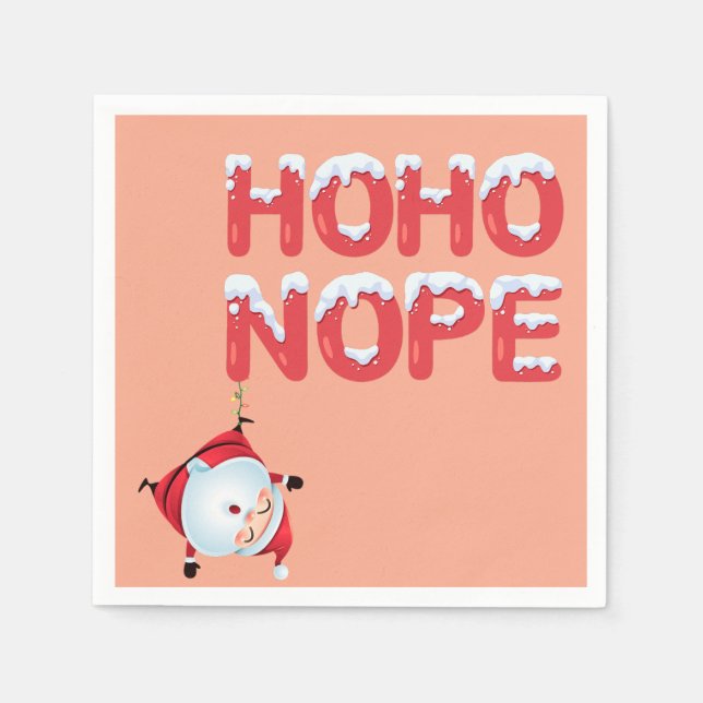 Funny Ho Ho Nope Christmas Serviette (Vorderseite)