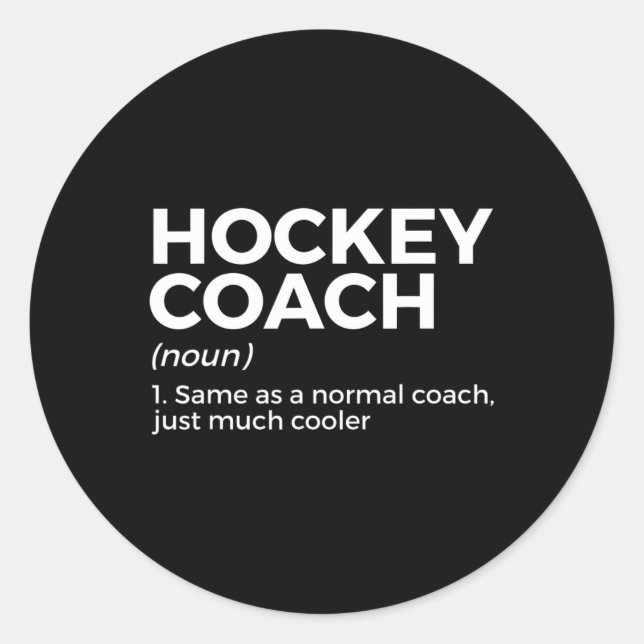 Funny Hockey Coach - Definition Runder Aufkleber (Vorderseite)