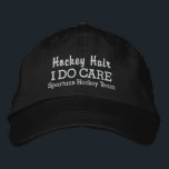 Funny "Hockey Hair I DO Care" benutzerdefinierter  Bestickte Kappe<br><div class="desc">Sie wissen, wie sehr diese Hockeyspieler ihre langen Schlösser Liebe haben. ... nun, das ist der Hut für sie! Die lustige Baseballmütze lautet "Hockey Hair I Do Care". (Sie können dies auch in Hockey Hair Don't Care ändern". Fügen Sie unten Ihren Team- oder Spielernamen hinzu und ändern Sie einfach den...</div>