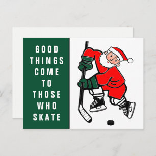 Funny Hockey Holiday Weihnachtsweihnachtskarte Feiertagspostkarte