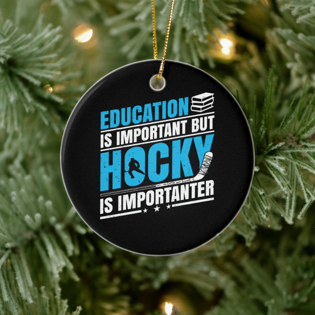 Funny Hockey ist wichtig Keramik Ornament (Baum)