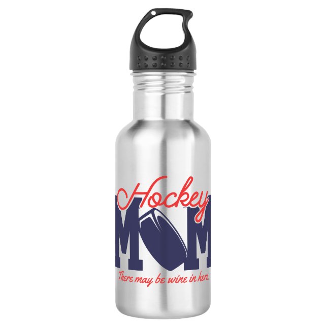 Funny Hockey-Mama Edelstahlflasche (Vorderseite)