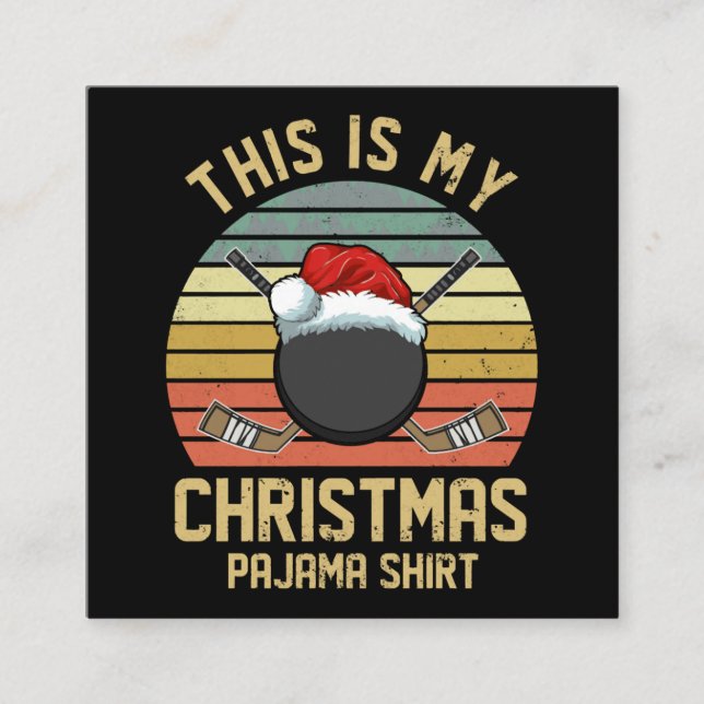 Funny Hockey Player Frory Christmas Quarantäne Quadratische Visitenkarte (Vorderseite)