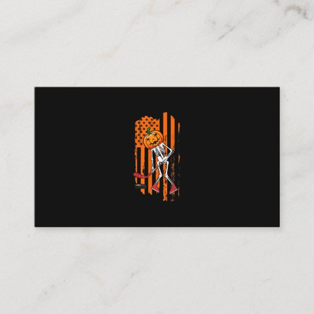 Funny Hockey Spieler Fan Geschenk Skelett Hallowee Visitenkarte (Vorderseite)