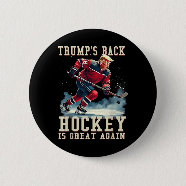 Funny Hockey Trump Player Cool Vintager Eishockey Button (Vorderseite)