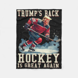 Funny Hockey Trump Player Cool Vintager Eishockey Fleecedecke