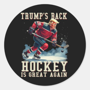 Funny Hockey Trump Player Cool Vintager Eishockey Runder Aufkleber