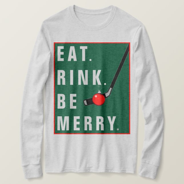 Funny Hockey Weihnachtsfeiertag T-Shirt (Design vorne)