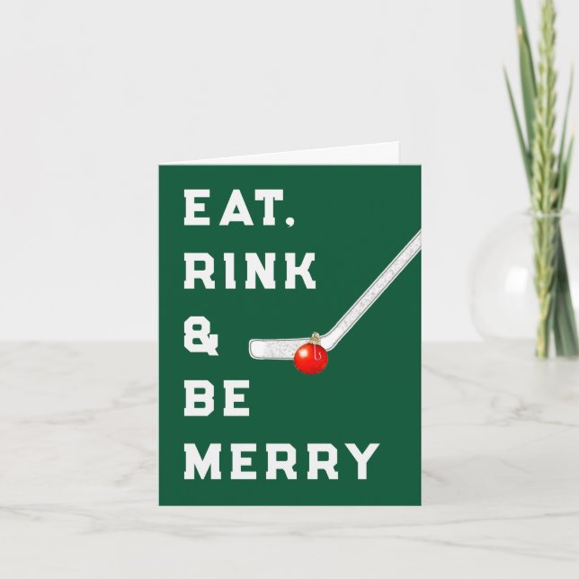 Funny Hockey Weihnachtskarten Feiertagskarte (Vorderseite)