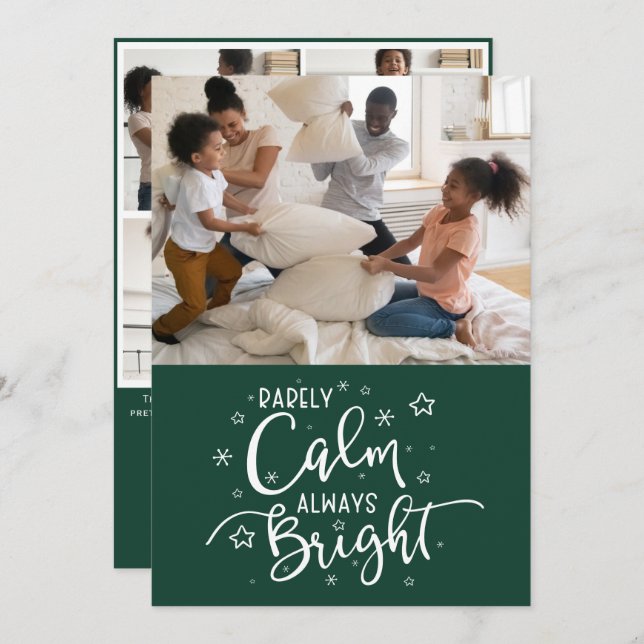 Funny Holiday 5 Foto Selten Ruhe Grün Weihnachten (Vorne/Hinten)