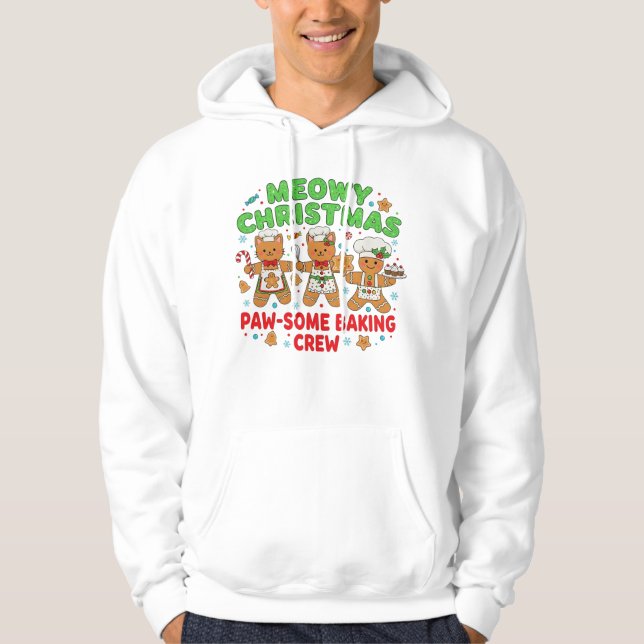 Funny Holiday Cat Cookie Sweatshirt" Hoodie (Vorderseite)