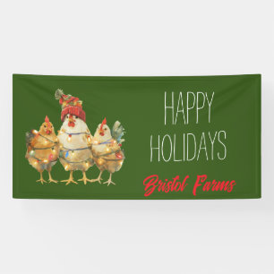 Funny Holiday Chickens individuell anpassbar Banner