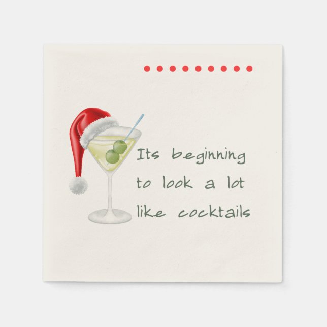 Funny Holiday Cocktail Napkin Serviette (Vorderseite)