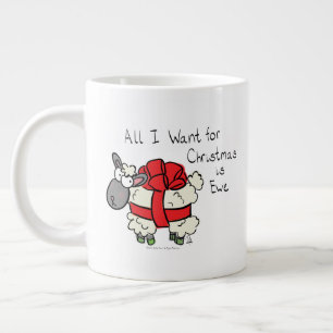 Funny Holiday Niedliche Schafe Weihnachten Cartoon Jumbo-Tasse