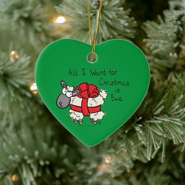 Funny Holiday Niedliche Schafe Weihnachten Cartoon Keramik Ornament (Baum)