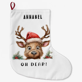 FUNNY Holiday Reindeer Großer Weihnachtsstrumpf