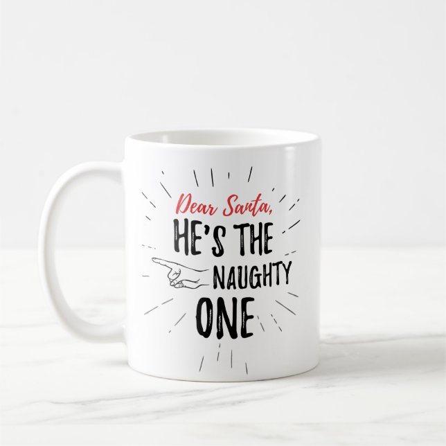 Funny Holiday Sehr geehrte Weihnachtstypografie Ni Kaffeetasse (Links)