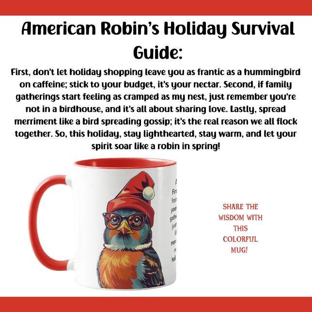 Funny Holiday Survival Tipps von einem amerikanisc Tasse (Von Creator hochgeladen)