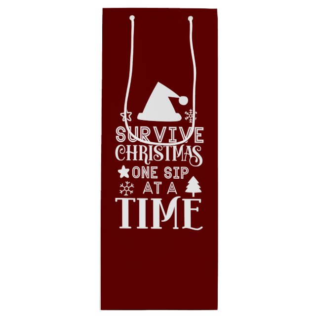 Funny Holiday Wein Tasche Geschenktüte Für Weinflaschen (Vorderseite)