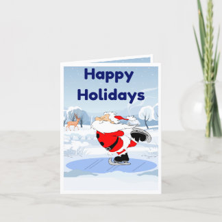 Funny Holidays Card, Santa Skaten, Spaß Gruß Feiertagskarte