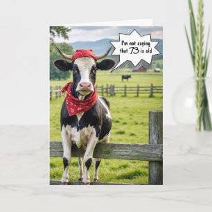 Funny Holstein Kuh für 73. Geburtstag Karte