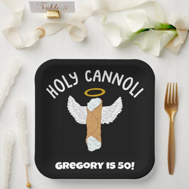 Funny Holy Cannoli Italienisches Themed Party Pappteller (Hochzeit)