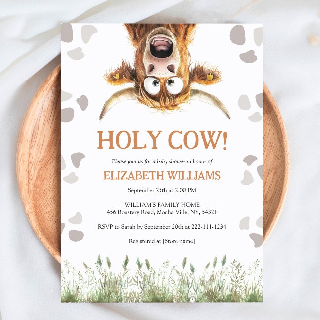 Funny Holy Cow Baby Shower Einladung (Von Creator hochgeladen)