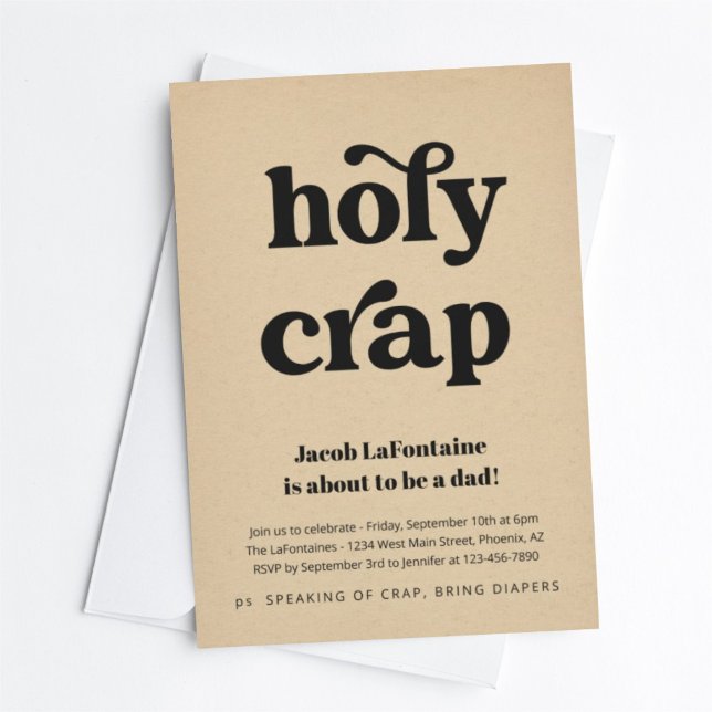 Funny Holy Crap Daddy Diaper Party Einladung (Von Creator hochgeladen)