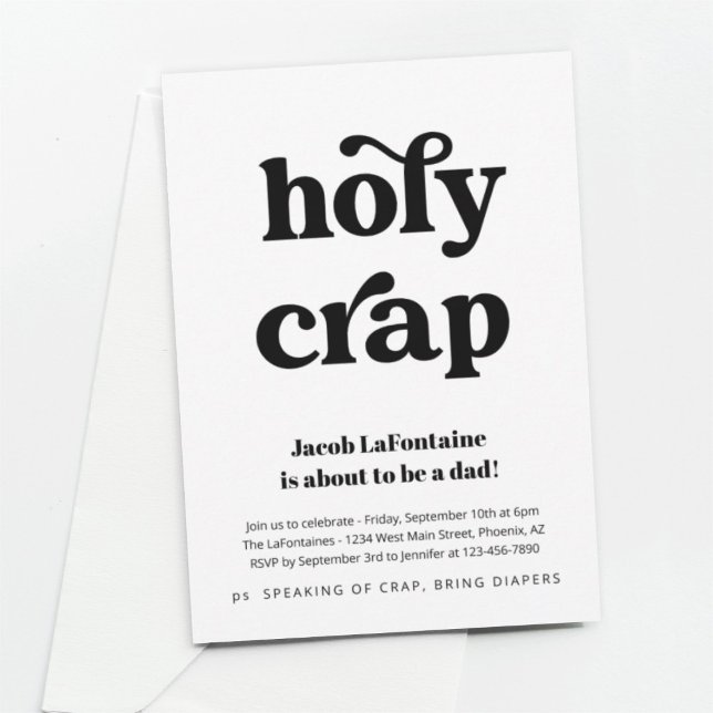 Funny Holy Crap Daddy Diaper Party Einladung (Von Creator hochgeladen)