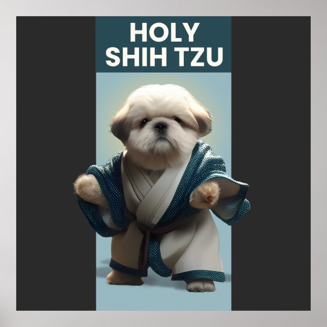 Funny Holy Shi Tzu Dog Poster (Vorne)