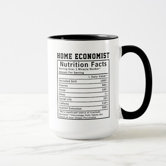 Funny Home Economist Nutrition Facts Household  Tasse (Rechts)