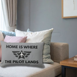 Funny Home Is Where The Pilot Lands Plane Welcome Lendenkissen