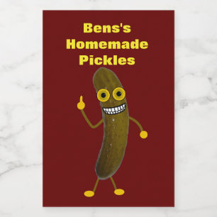 Funny Homemade Dill Pickle Canning Labels Lebensmitteletikett