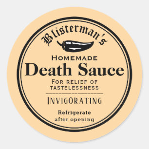 Funny Homemade Hot Sauce Alt modische Canning Runder Aufkleber