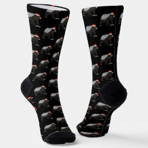 Funny Honey Badger Animal Weihnachtsfest Socken