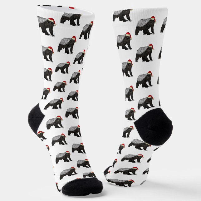 Funny Honey Badger Badass Weihnachtsweihen Socken (Gewinkelt)