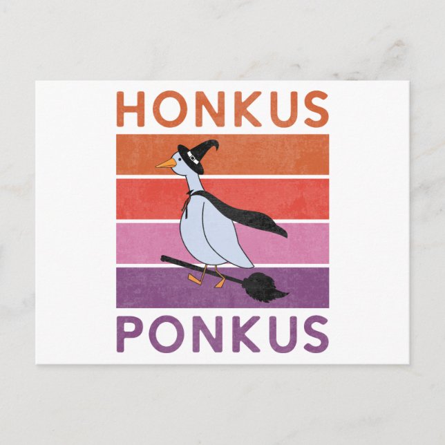 Funny Honkus Ponkus Halloween Goose Hexen Honk Postkarte (Vorderseite)