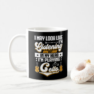 Funny Hören in meinem Kopf Ich spiele Cello Kaffeetasse