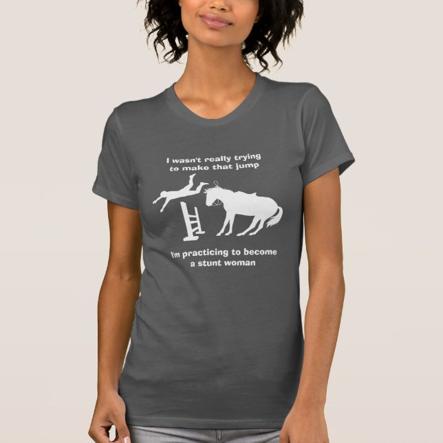 Funny Horn Springen Frauen im Training T-Shirt (Vorderseite)