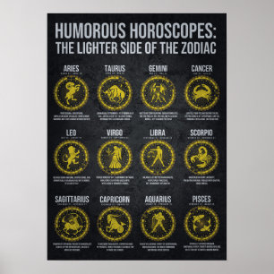 Funny Horoscopes, Funny Zodiac Sign Spaß Poster