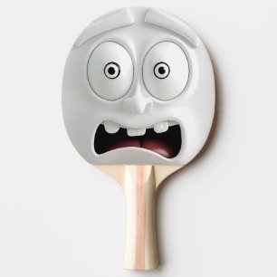 Funny Horrirified Face Ping Pong Paddle Tischtennis Schläger