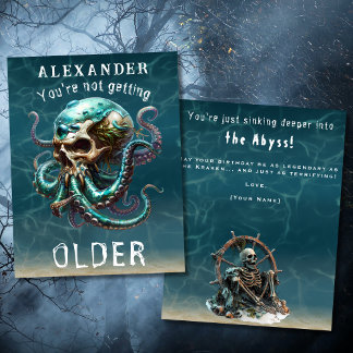 Funny Horror dachte Kraken Skull für ihn Geburtsta Karte