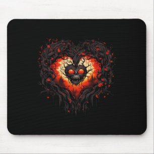 Funny Horror Ghost Red Heart Skull Creepy Hallowee Mousepad