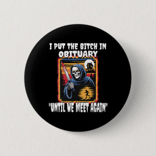 Funny Horror Grim Sensenmann Kostüm Erwachsene Män Button