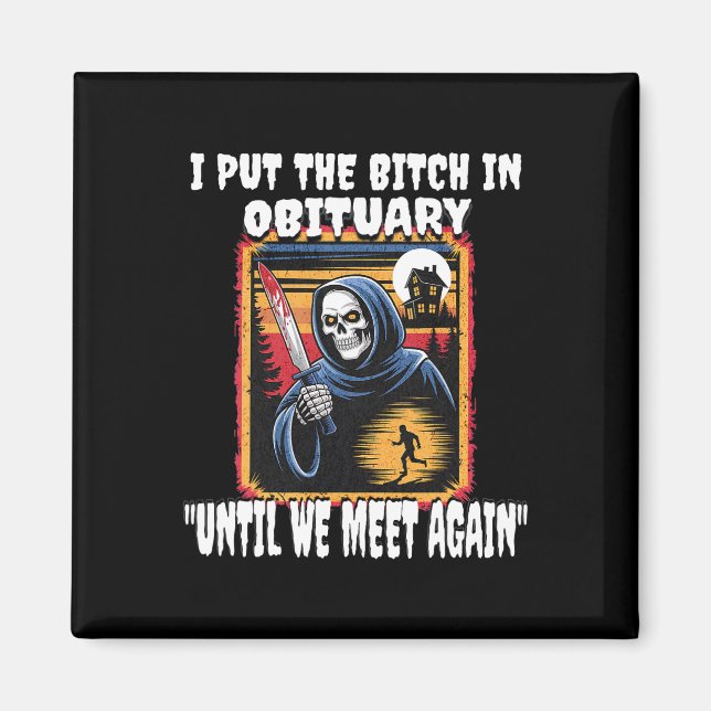 Funny Horror Grim Sensenmann Kostüm Erwachsene Män Magnet (Vorne)