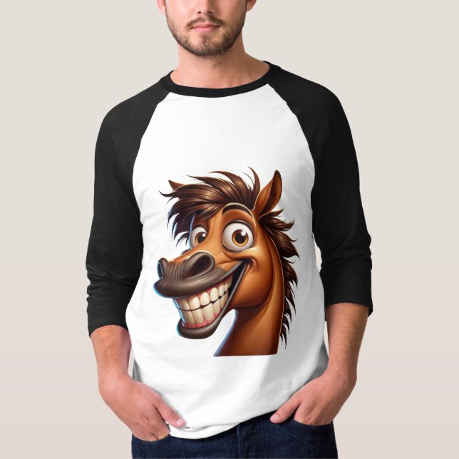 Funny Horse 14. Oktober Langschläfer T-Shirt (Vorderseite)